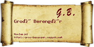 Groó Berengár névjegykártya